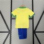 Kids Brazil Copa America 2024 Home Soccer Kit (Shirt+Shorts)