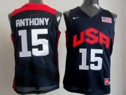 2012 Olympic Team USA #15 Carmelo Anthony Blue Jersey