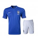 13-14 Brazil Away Blue Jersey Kit(Shirt+Short)