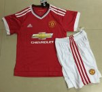 Kids Manchester United 2015-16 Home Soccer Kits(Shirt+Shorts)