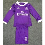 Kids Real Madrid LS Away 2016/17 Soccer Kits(Shirt+Shorts)
