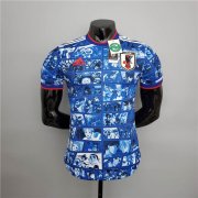 Japan 2021 Cartoon Version Blue Soccer Jersey Football Shirt (Player Version)
