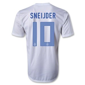 2013 Netherlands #10 SNEIJDER Away White Jersey Shirt