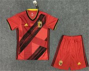 Belgium 20-21 Euro Soccer Shirt Red Kids Kit(Shirt+Shorts)