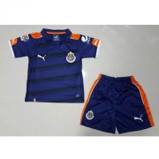 Kids Chivas Away 2017/18 Blue Soccer Kits (Shirt+Shorts)