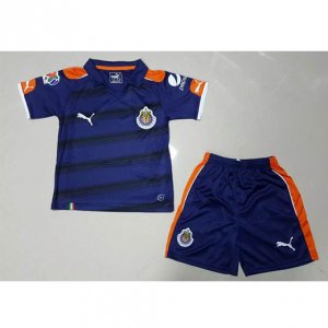 Kids Chivas Away 2017/18 Blue Soccer Kits (Shirt+Shorts)