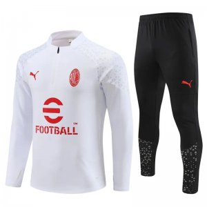 AC Milan 23/24 White Half Zipper Training Tracksuit