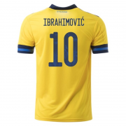 Euro 2020 Sweden Home Yellow Soccer Jersey Shirt #10 IBRAHIMOVIC