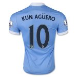 Manchester City Home 2015-16 KUN AGUERO #10 Soccer Jersey