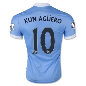 Manchester City Home 2015-16 KUN AGUERO #10 Soccer Jersey
