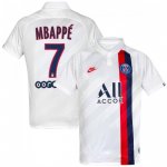 2019-20 PSG #7 Kylian Mbappe Away White Soccer Jersey Shirt