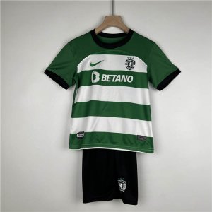 Kids Sporting Lisbon 23/24 Home Football Kit Soccer Kit (Shirt+Shorts)