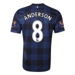 13-14 Manchester United #8 ANDERSON Away Black Jersey Shirt