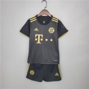 Kids Bayern Munich 21-22 Away Black Football Shirt Soccer Suits (Shirt+Shorts)