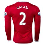 Manchester United LS Home 2015-16 RAFAEL #2 Soccer Jersey