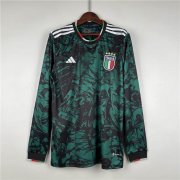 2023 Italy Football Shirt Green Long Sleeve Soccer Jersey