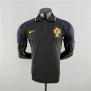 Portugal 2022 World Cup Black Soccer Jersey Polo Shirt