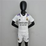 Kids/Youth Real Madrid 22/23 Home White Soccer Football Kit(Shirt+Short)