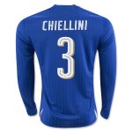 Italy LS Home 2016 CHIELLINI #3 Soccer Jersey