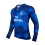 18-19 Real Madrid EA Sports Blue Long Sleeve Jerseys Shirt