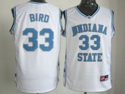NCAA Indiana State Sycamores Larry Bird #33 White Jersey