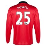 13-14 Manchester United #25 Powell Home Long Sleeve Jersey Shirt