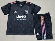 Kids Juventus 21-22 Away Black Football kit (Shirt+Shorts)