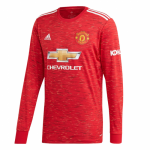 20-21 Manchester United Home Red Long Sleeve Soccer Jersey Shirt