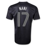 2013 Portugal #17 NANI Away Black Jersey Shirt