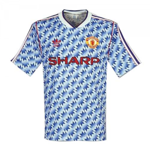 90-92 MANCHESTER UNITED AWAY BLUE RETRO SOCCER JERSEY SHIRT