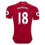 Liverpool Home 2016-17 MORENO 18 Soccer Jersey Shirt