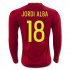 Spain LS Home 2016 JORDI ALBA #18 Soccer Jersey