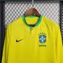 BRAZIL WORLD CUP 2022 HOME YELLOW LONG SLEEVE SOCCER JERSEY SHIRT