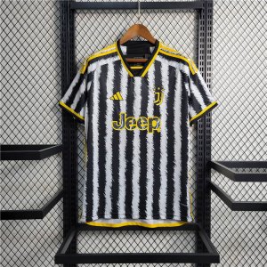 23/24 Juventus Home White Black Soccer Jersey Football Shirt