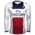 13-14 PSG Away White Long Sleeve Soccer Jersey Shirt