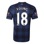 13-14 Manchester United #18 YOUNG Away Black Jersey Shirt