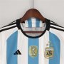 Argentina 3 Star World Cup 2022 Home White Soccer Jersey Football Shirt