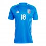 UEFA Euro 2024 Italy Football Shirt Home Blue Jersey BARELLA #18