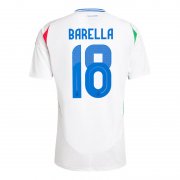 UEFA Euro 2024 Italy Football Shirt Away White Jersey BARELLA #18