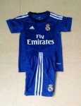 Kids Real Madrid 14/15 Blue Goalkeeper Soccer Kit(Shirt+Shorts)