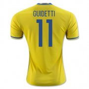 Sweden Home 2016 Guidetti 11 Soccer Jersey Shirt