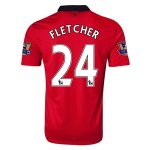 13-14 Manchester United #24 FLETCHER Home Jersey Shirt