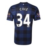 13-14 Manchester United #34 COLE Away Black Jersey Shirt