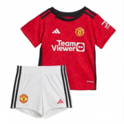 Kids Manchester United 23/24 Home Red Soccer Kit (Shirt+Shorts)