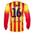 13-14 Barcelona #16 Sergio Away Long Sleeve Soccer Jersey Shirt