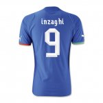 13-14 Italy #9 Inzaghi Home Blue Soccer Jersey Shirt