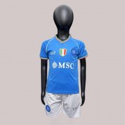Kids 23/24 Napoli Home Blue Football Kit (Shirt+Shorts)