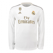 Real Madrid Home 2019-20 White Long Sleeve Soccer Jersey Shirt