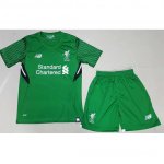 Kids Liverpool Away 2017/18 Green Soccer Suits (Shirt+Shorts)