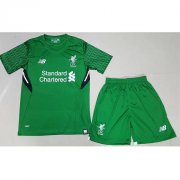 Kids Liverpool Away 2017/18 Green Soccer Suits (Shirt+Shorts)